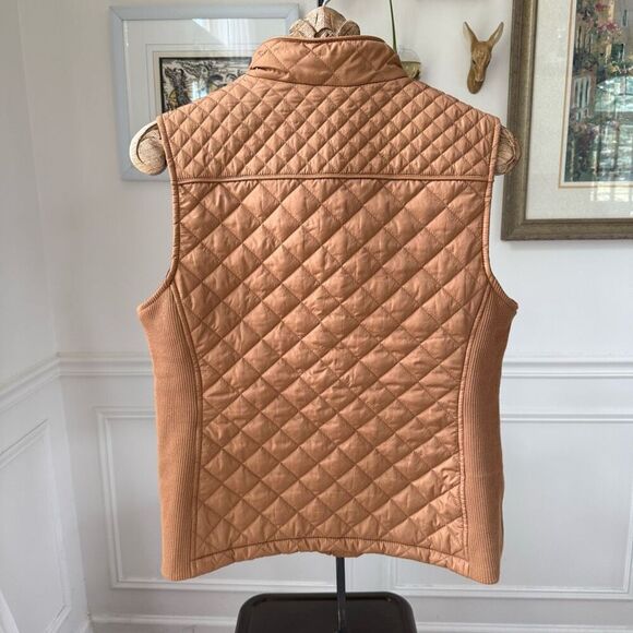 G.H. BASS Company Women's Caramel Brown Quilted Full Zip Vest L - Picture 2 of 8